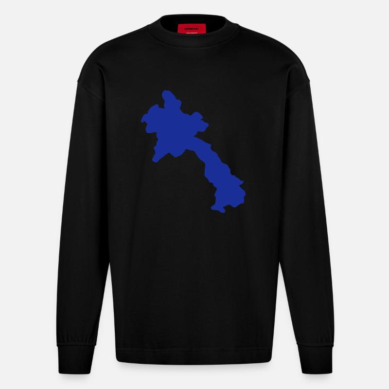 Laos - Heavyweight Oversized Organic Langarmshirt Made in EU - SOLID BLACK