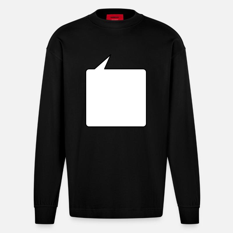 Sprechblase eckig mittel 2c - Manches longues bio épais oversize fabriqué en UE - SOLID BLACK