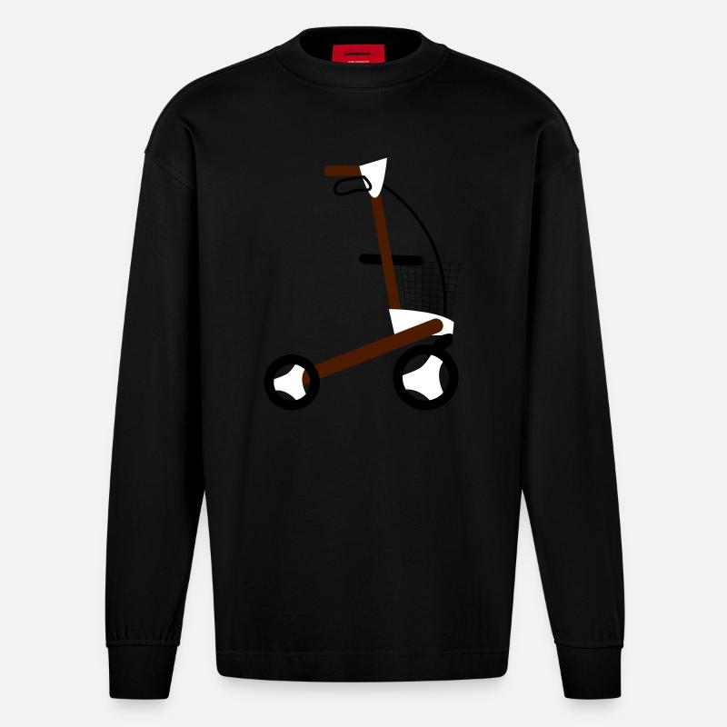 rollator - Heavyweight Oversized Organic Langarmshirt Made in EU - SOLID BLACK