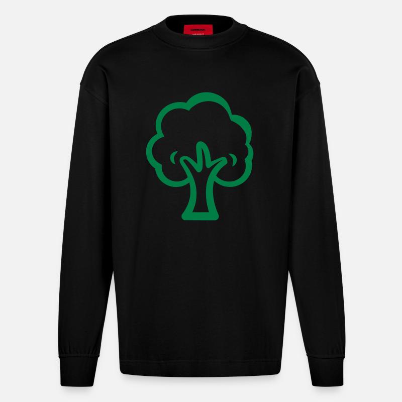 baum - Heavyweight Oversized Organic Langarmshirt Made in EU - SOLID BLACK