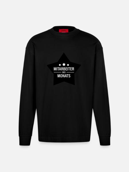 Mitarbeiter des Monats - Heavyweight Oversized Organic Langarmshirt Made in EU - SOLID BLACK