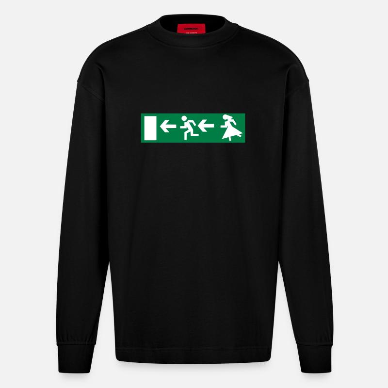 Junggesellenabschied - Heavyweight Oversized Organic Langarmshirt Made in EU - SOLID BLACK