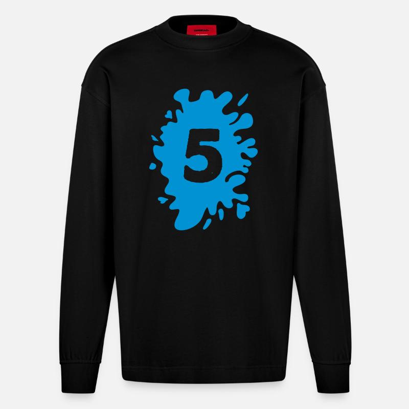 klecks 5 - Heavyweight Oversized Organic Langarmshirt Made in EU - SOLID BLACK