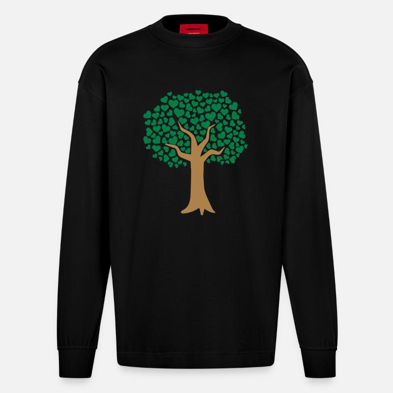 Arbre - Manches longues bio épais oversize fabriqué en UE - SOLID BLACK