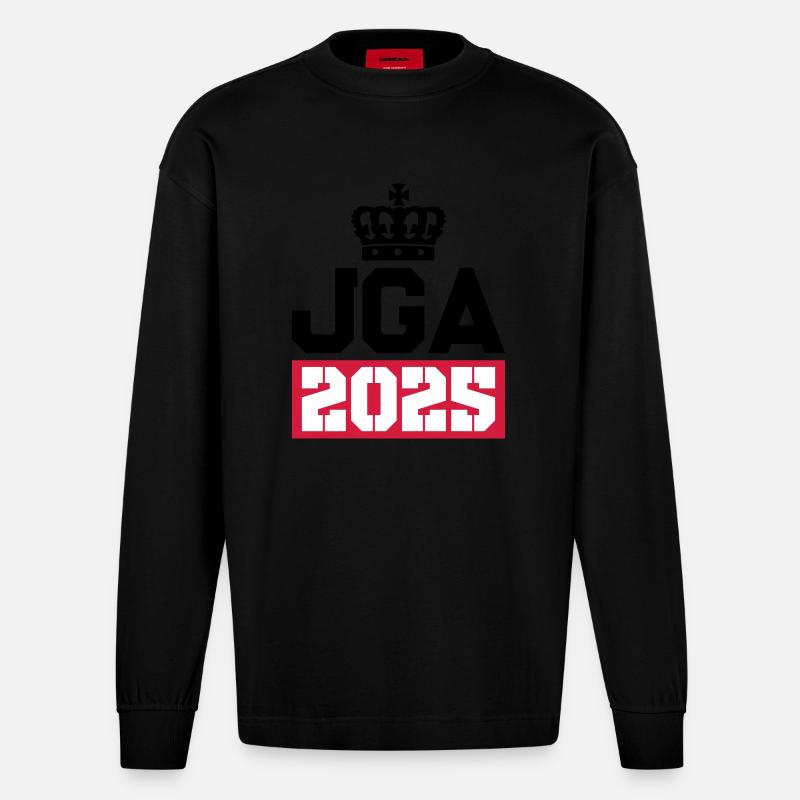 Jga 2025 Junggesellenabschied - Heavyweight Oversized Organic Langarmshirt Made in EU - SOLID BLACK