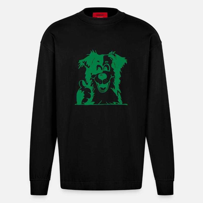 Comic - Tous Aussie! - Manches longues bio épais oversize fabriqué en UE - SOLID BLACK
