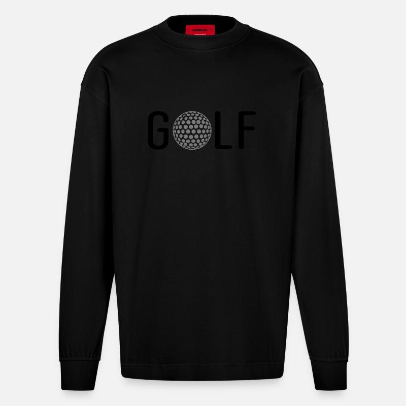 Golf - Heavyweight Oversized Organic Langarmshirt Made in EU - SOLID BLACK