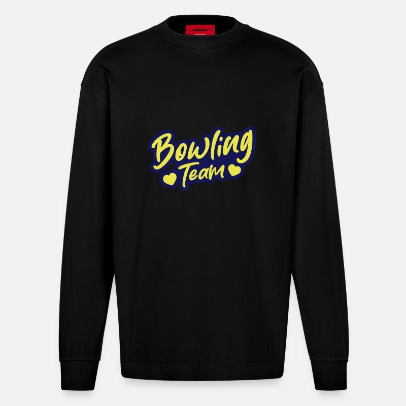 Bowling Team - Heavyweight Oversized Organic Langarmshirt Made in EU - SOLID BLACK