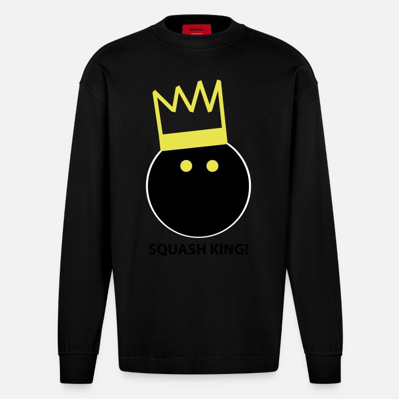 Squash King - Manches longues bio épais oversize fabriqué en UE - SOLID BLACK