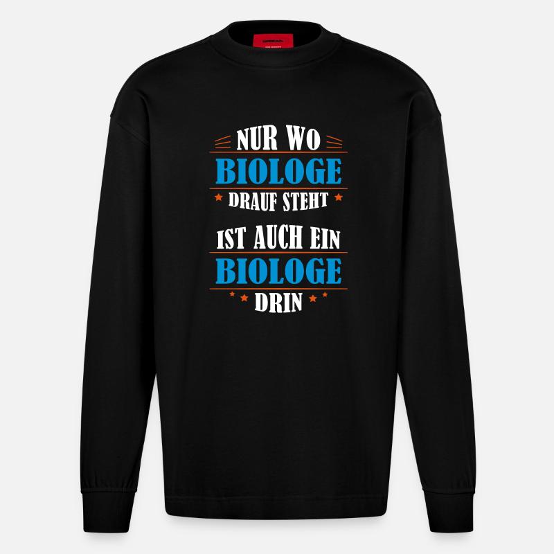 cadeau d'occupation Biologiste - Manches longues bio épais oversize fabriqué en UE - SOLID BLACK