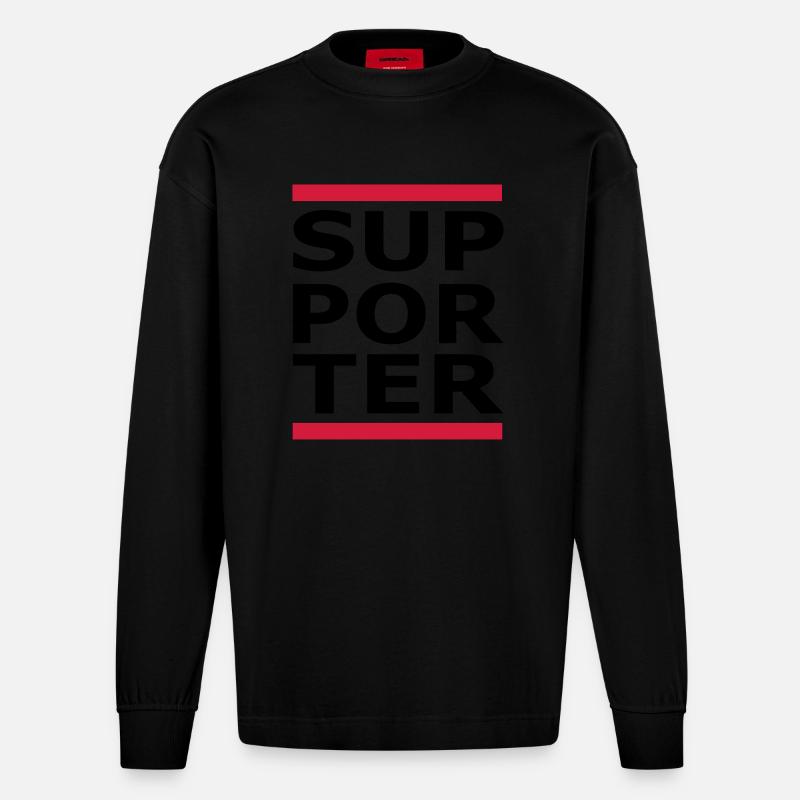 SUPPORTER - Heavyweight Oversized Organic Langarmshirt Made in EU - SOLID BLACK