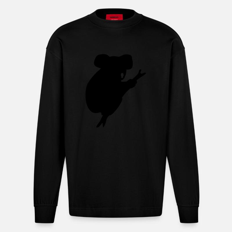 koala - Heavyweight Oversized Organic Langarmshirt Made in EU - SOLID BLACK