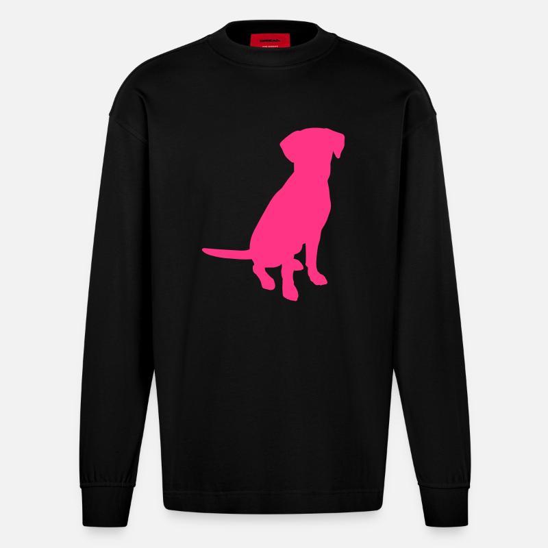 Labrador - Heavyweight Oversized Organic Langarmshirt Made in EU - SOLID BLACK