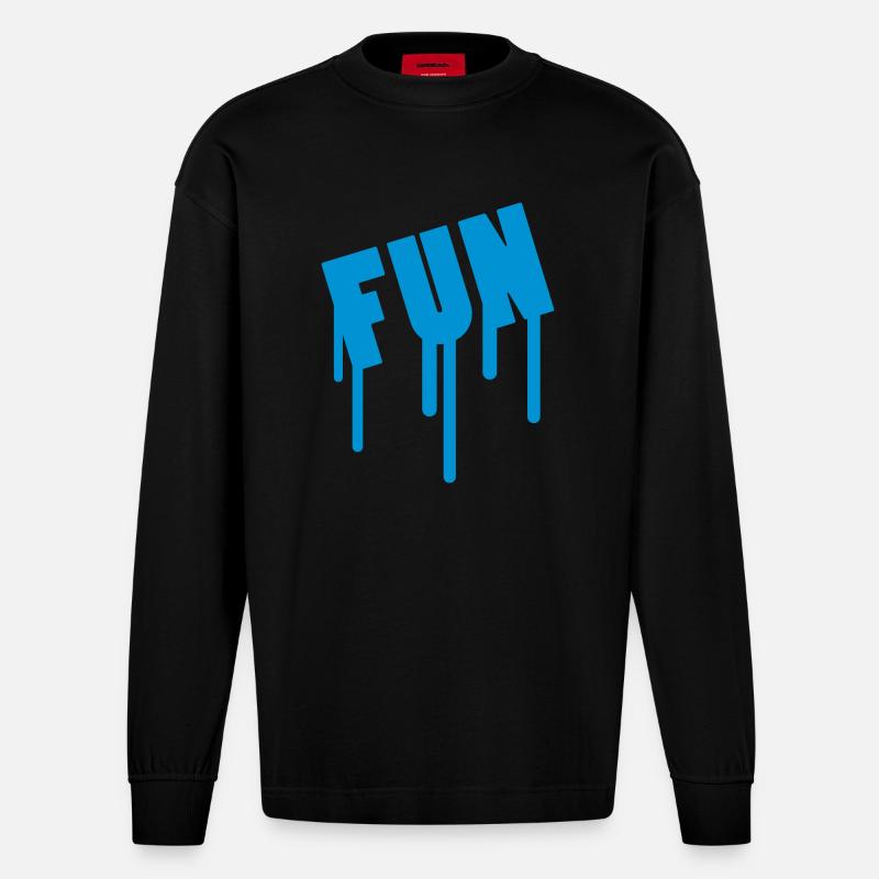 Fun - Heavyweight Oversized Organic Langarmshirt Made in EU - SOLID BLACK