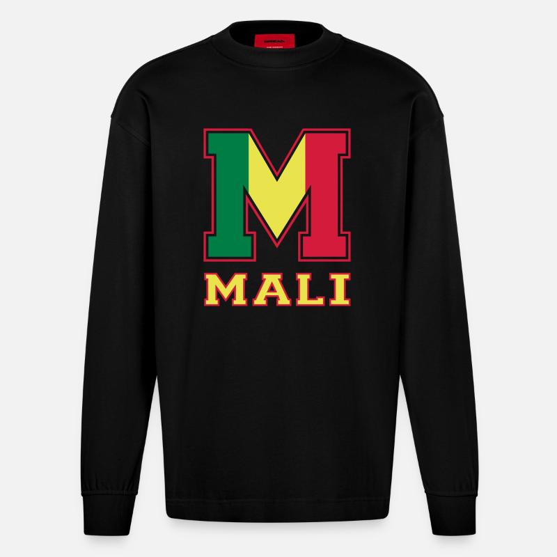 Athletisch Mali - Heavyweight Oversized Organic Langarmshirt Made in EU - SOLID BLACK