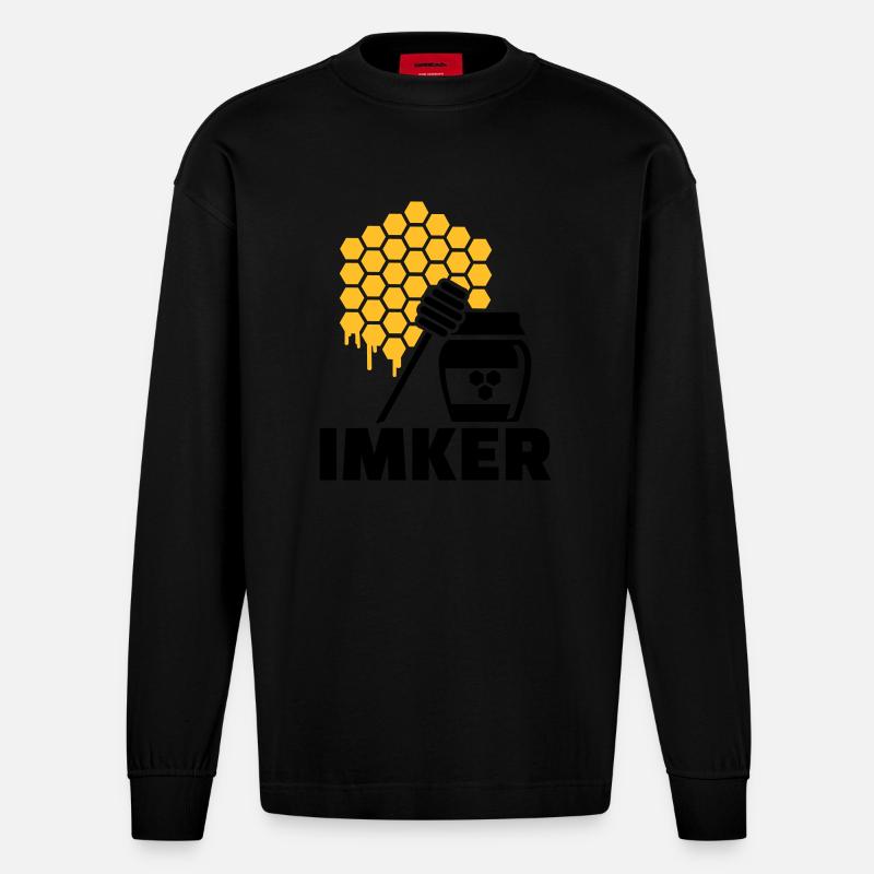 Imker - Heavyweight Oversized Organic Langarmshirt Made in EU - SOLID BLACK