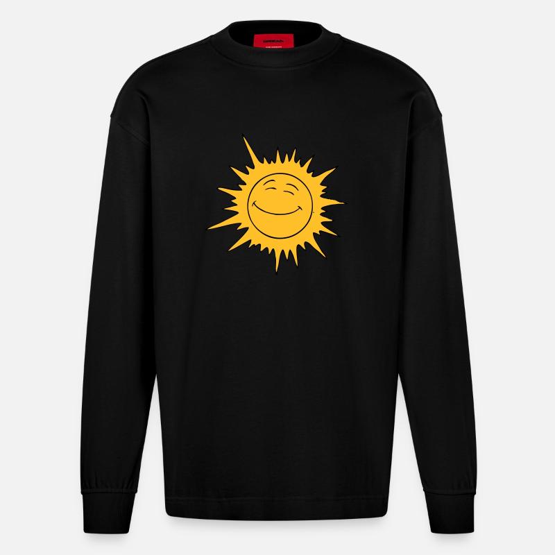 Smileysonne - Heavyweight Oversized Organic Langarmshirt Made in EU - SOLID BLACK