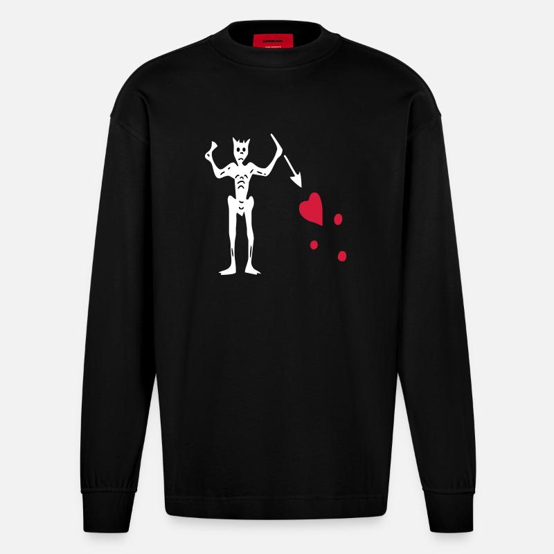 Blackbeard - Heavyweight Oversized Organic Longsleeve Shirt Made in EU - SOLID BLACK