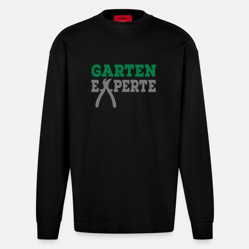 Garten Experte - Heavyweight Oversized Organic Langarmshirt Made in EU - SOLID BLACK