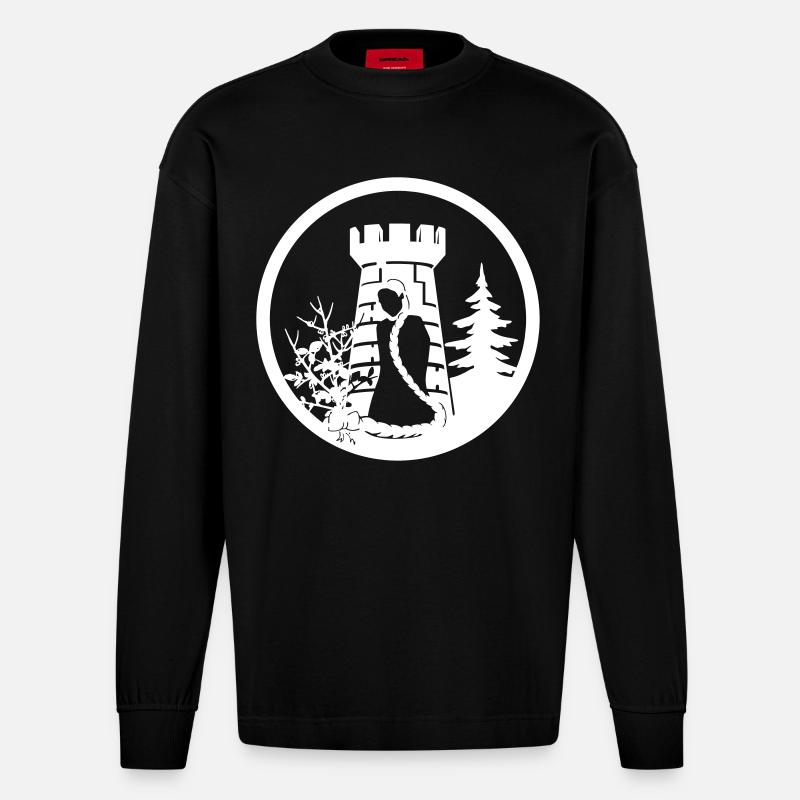 Rapunzel - Heavyweight Oversized Organic Langarmshirt Made in EU - SOLID BLACK