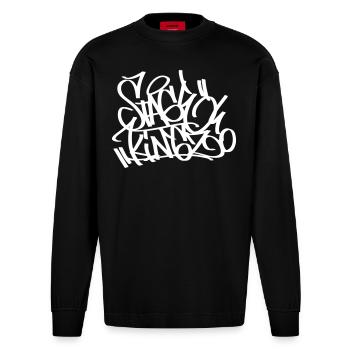 STAGE KINGZ - Heavyweight Oversized Organic Langarmshirt Made in EU - SOLID BLACK - Vorne