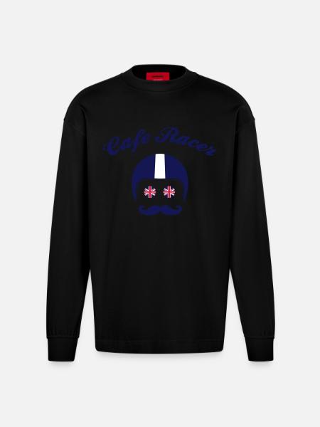 Cafe Racer Gentlemen - Heavyweight Oversized Organic Langarmshirt Made in EU - SOLID BLACK