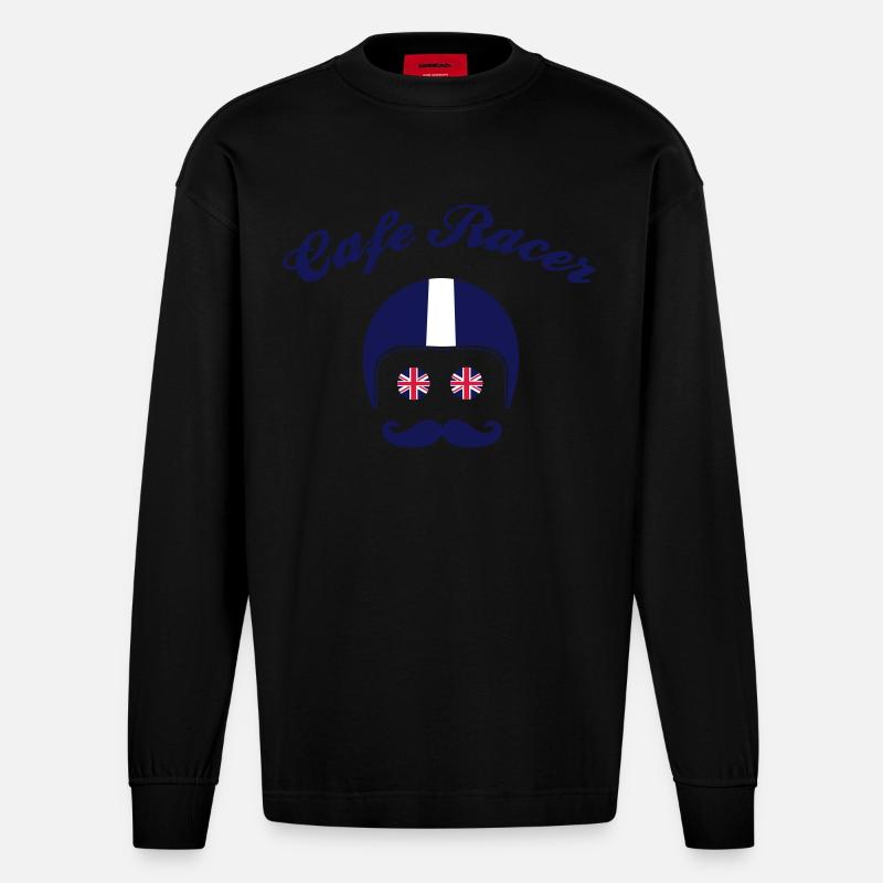 Cafe Racer Gentlemen - Heavyweight Oversized Organic Langarmshirt Made in EU - SOLID BLACK