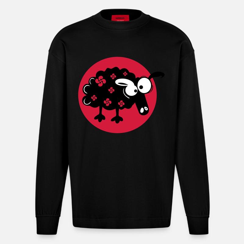 Mouton Euskadi - Manches longues bio épais oversize fabriqué en UE - SOLID BLACK