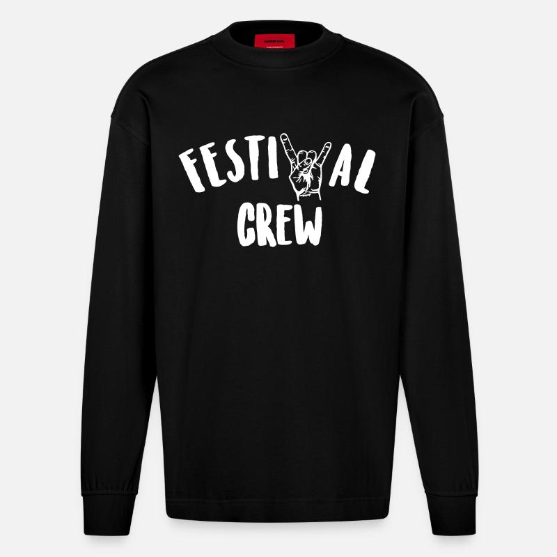 Festival Crew - Heavyweight Oversized Organic Langarmshirt Made in EU - SOLID BLACK