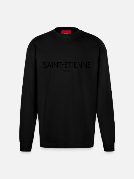 Saint Etienne - Heavyweight Oversized Organic Longsleeve Shirt Made in EU - SOLID BLACK