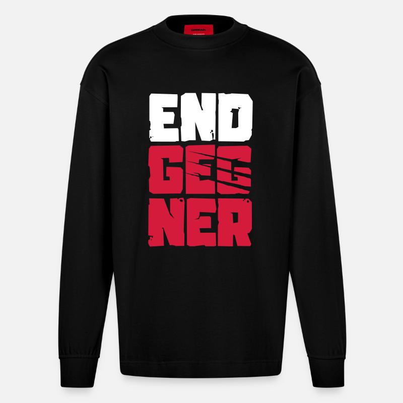 Endgegner - Heavyweight Oversized Organic Langarmshirt Made in EU - SOLID BLACK