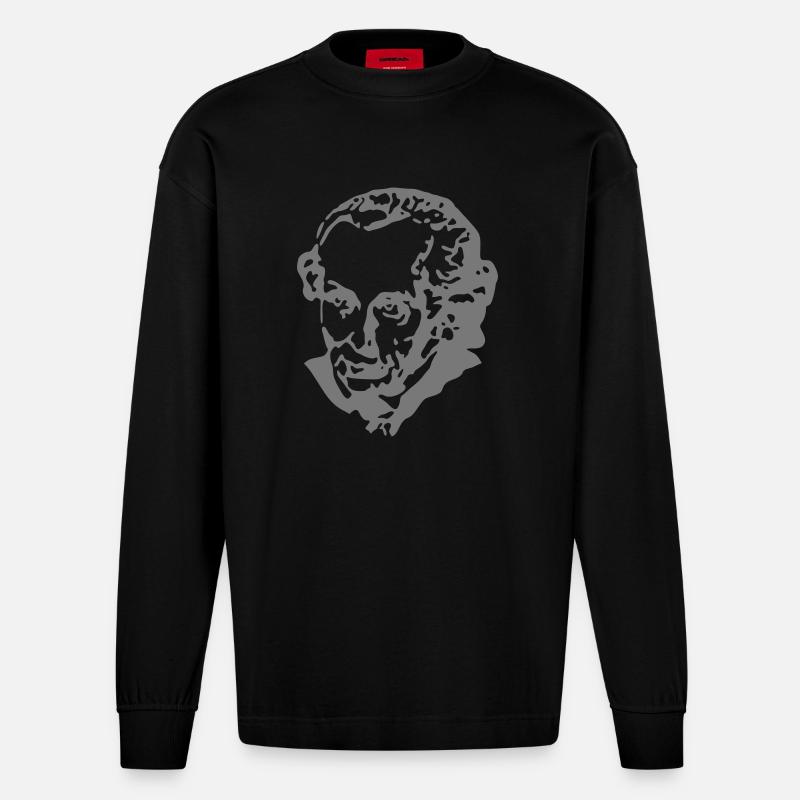 Immanuel Kant - Heavyweight Oversized Organic Langarmshirt Made in EU - SOLID BLACK