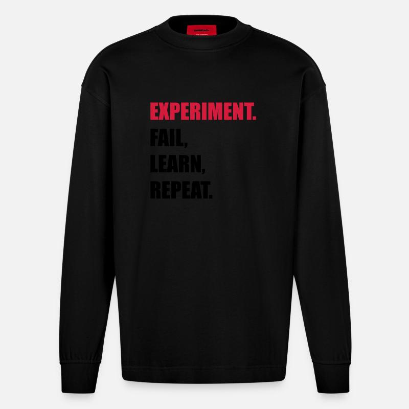 science - Heavyweight Oversized Organic Langarmshirt Made in EU - SOLID BLACK