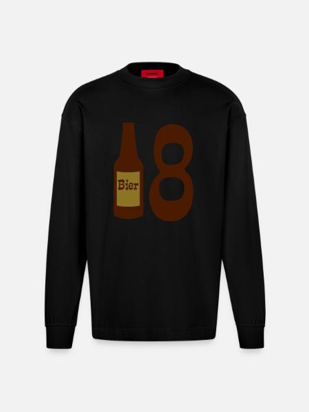 18 - Heavyweight Oversized Organic Longsleeve Shirt Made in EU - SOLID BLACK