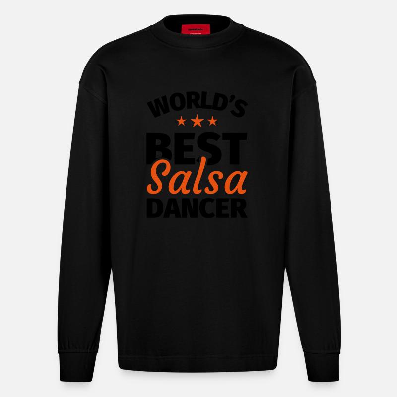 Salsa - Heavyweight Oversized Organic Langarmshirt Made in EU - SOLID BLACK