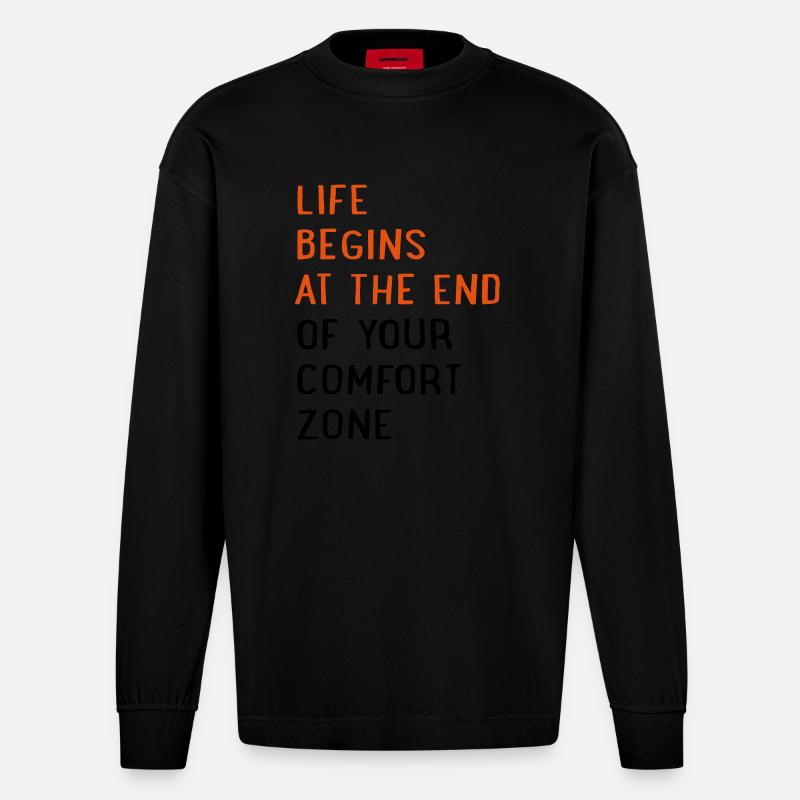 Motivation - Heavyweight Oversized Organic Langarmshirt Made in EU - SOLID BLACK