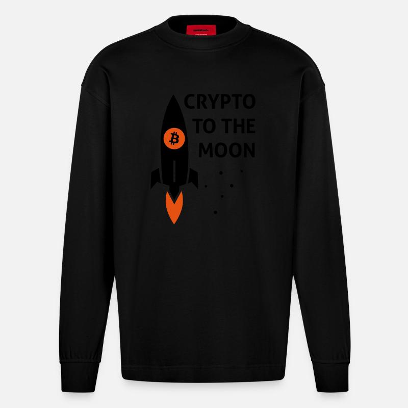 crypto - Heavyweight Oversized Organic Langarmshirt Made in EU - SOLID BLACK