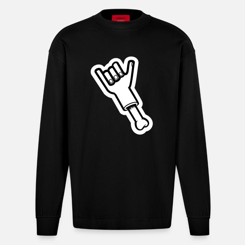 Bone - Heavyweight Oversized Organic Langarmshirt Made in EU - SOLID BLACK