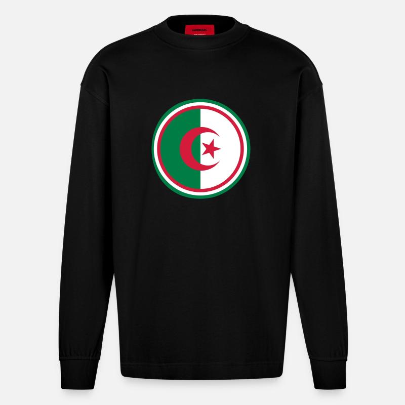 algerien - Heavyweight Oversized Organic Langarmshirt Made in EU - SOLID BLACK
