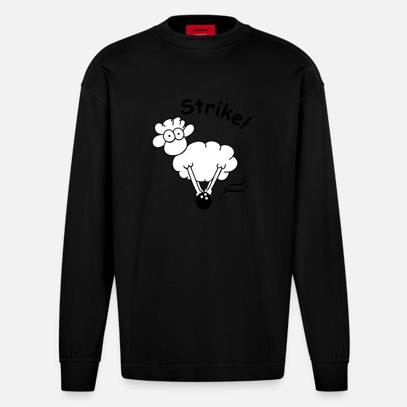 strike_bowl 1 - Heavyweight Oversized Organic Langarmshirt Made in EU - SOLID BLACK