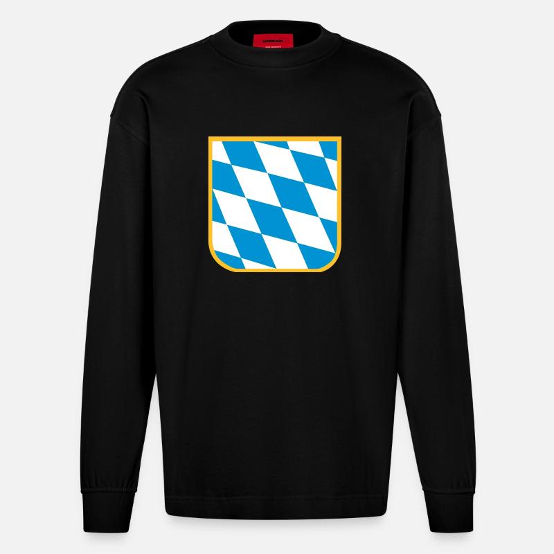 Bayern - Heavyweight Oversized Organic Langarmshirt Made in EU - SOLID BLACK