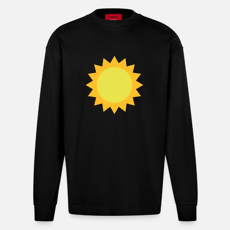 Sonne - Heavyweight Oversized Organic Langarmshirt Made in EU - SOLID BLACK