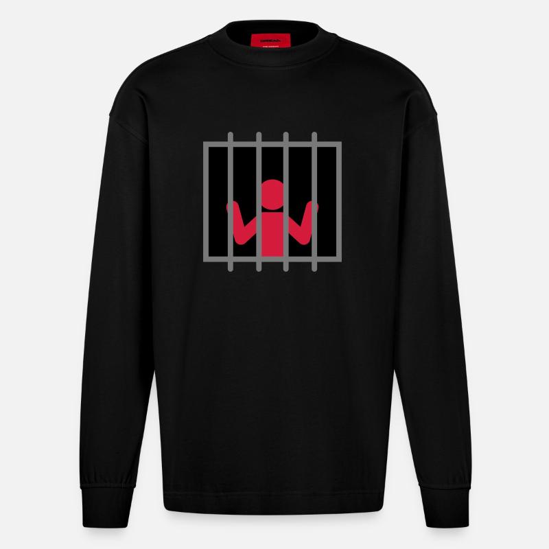 Captive Man - Manches longues bio épais oversize fabriqué en UE - SOLID BLACK