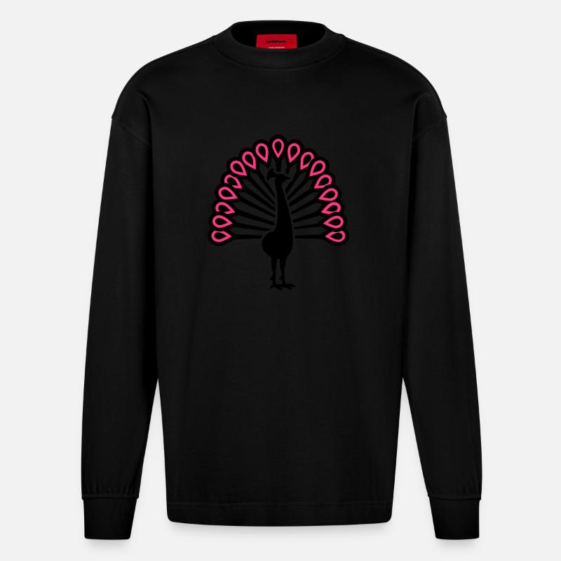 Pfau - Heavyweight Oversized Organic Langarmshirt Made in EU - SOLID BLACK