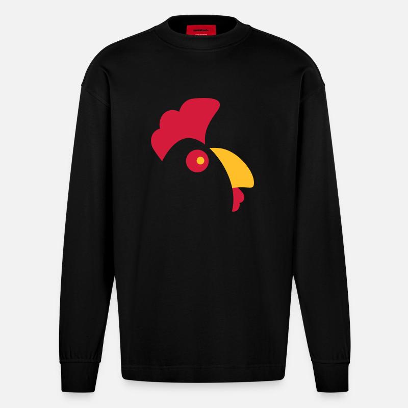 Chicken - Heavyweight Oversized Organic Langarmshirt Made in EU - SOLID BLACK