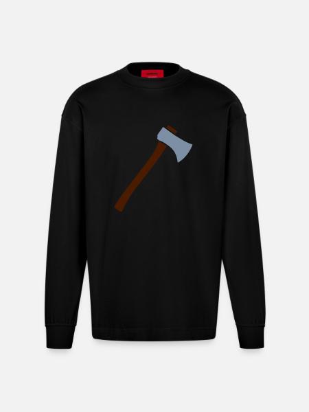 Hache - Manches longues bio épais oversize fabriqué en UE - SOLID BLACK