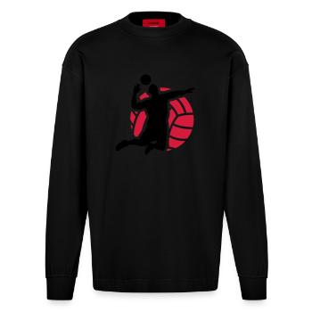 volleyball - Manches longues bio épais oversize fabriqué en UE - SOLID BLACK - Devant