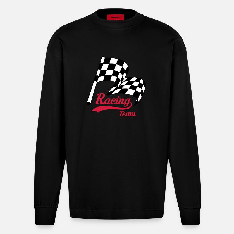 Racing Team 06 - Manches longues bio épais oversize fabriqué en UE - SOLID BLACK