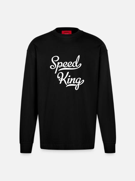 Speed King - Heavyweight Oversized Organic Longsleeve Shirt Made in EU - SOLID BLACK