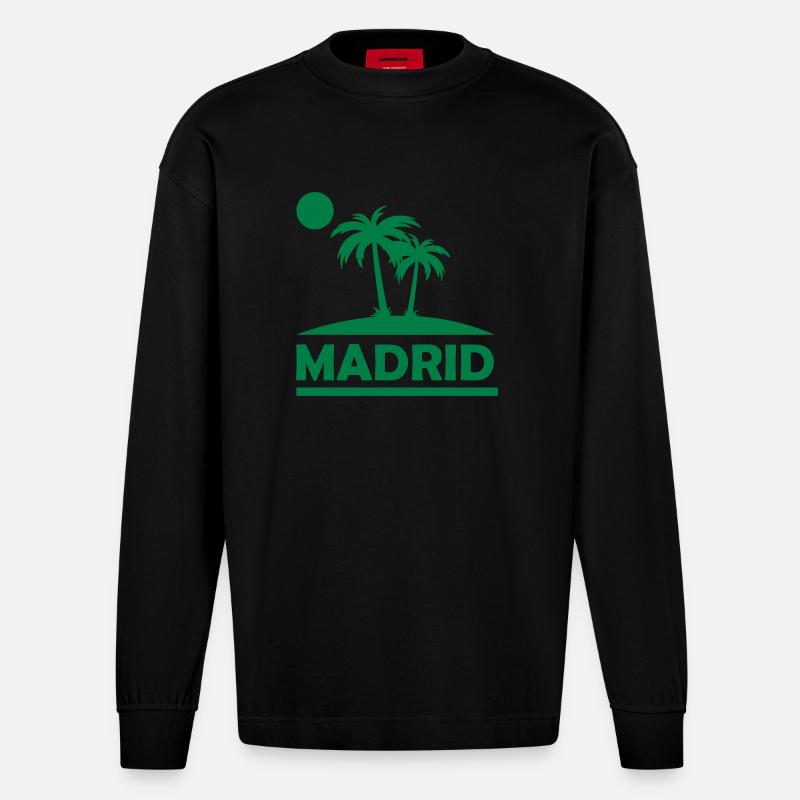 madrid - Heavyweight Oversized Organic Langarmshirt Made in EU - SOLID BLACK